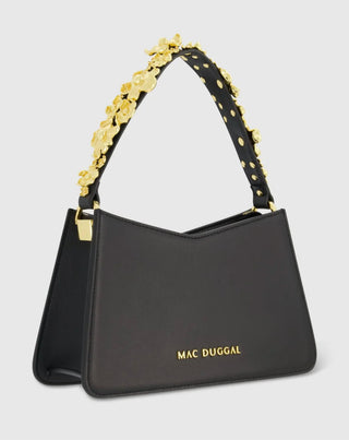 Bolsa Essence em Couro com Alça Floral Dourada