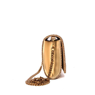 Bolsa Carteira Santa Lolla Dourada Tramada Corrente - Compre 1 Leve 2 (Oferta Especial)