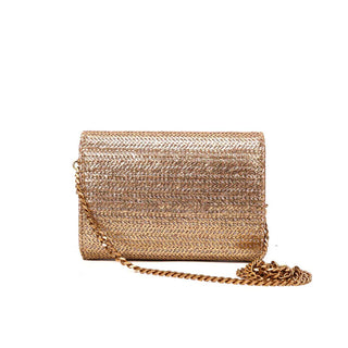 Bolsa Carteira Santa Lolla Dourada Tramada Corrente - Compre 1 Leve 2 (Oferta Especial)