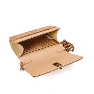 Bolsa Carteira Santa Lolla Dourada Tramada Corrente - Compre 1 Leve 2 (Oferta Especial)